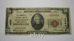 $20 1929 High Point North Carolina NC National Currency Bank Note Bill Ch. #4568