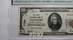 $20 1929 Highmore South Dakota SD National Currency Bank Note Bill Ch #7794 VF25