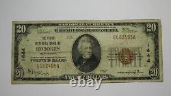 $20 1929 Hoboken New Jersey NJ National Currency Bank Note Bill Ch. #1444 Fine+