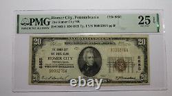 $20 1929 Homer City Pennsylvania PA National Currency Bank Note Bill #8855 VF25