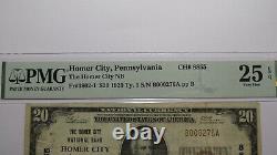 $20 1929 Homer City Pennsylvania PA National Currency Bank Note Bill #8855 VF25