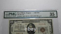 $20 1929 Hood River Oregon OR National Currency Bank Note Bill Ch #7272 VF35 PMG