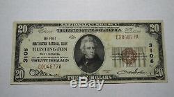 $20 1929 Huntington West Virginia WV National Currency Bank Note Bill #3106 VF+