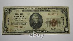 $20 1929 Jersey City NJ National Currency Bank Note Bill #12255 Journal Square