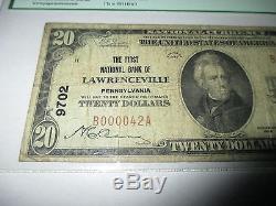 $20 1929 Lawrenceville Pennsylvania PA National Currency Bank Note Bill! #9702