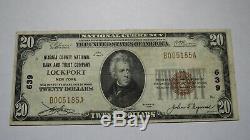 $20 1929 Lockport New York NY National Currency Bank Note Bill! Ch. #639 VF+