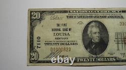 $20 1929 Louisa Kentucky KY National Currency Bank Note Bill Charter #7110 VF