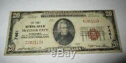 $20 1929 McComb City Mississippi MS National Currency Bank Note Bill! #7461 FINE