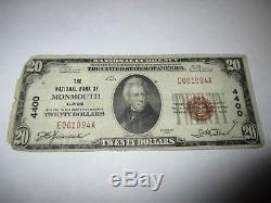 $20 1929 Monmouth Illinois IL National Currency Bank Note Bill Ch. #4400 RARE
