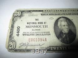 $20 1929 Monmouth Illinois IL National Currency Bank Note Bill Ch. #4400 RARE