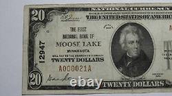 $20 1929 Moose Lake Minnesota MN National Currency Bank Note Bill Ch #12947 RARE