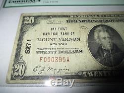 $20 1929 Mount Vernon New York NY National Currency Bank Note Bill #5271 PCGS