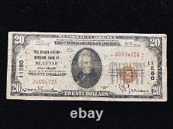 $20 1929 National Bank Note Seattle Washington Bill Currency Charter # 11280