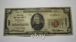 $20 1929 Oblong Illinois IL National Currency Bank Note Bill! Ch. #8607 FINE+