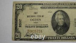 $20 1929 Ogden Utah UT National Currency Bank Note Bill Charter #2597 RARE