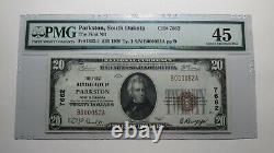 $20 1929 Parkston South Dakota SD National Currency Bank Note Bill #7662 XF45