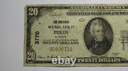 $20 1929 Pekin Illinois IL National Currency Bank Note Bill Ch. #3770 Low Serial