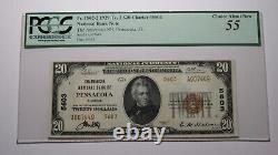 $20 1929 Pensacola Florida FL National Currency Bank Note Bill #5603 NEW55 PCGS