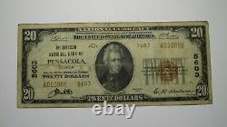$20 1929 Pensacola Florida FL National Currency Bank Note Bill Ch. #5603 FINE