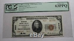 $20 1929 Pensacola Florida FL National Currency Bank Note Bill Ch #5603 New63PPQ