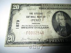 $20 1929 Peru Indiana IN National Currency Bank Note Bill Ch. #1879 Fine