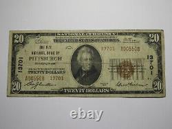 $20 1929 Pittsburgh Pennsylvania PA National Currency Bank Note Bill Ch. #13701