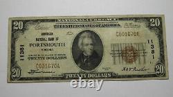 $20 1929 Portsmouth Virginia VA National Currency Bank Note Bill! Ch. #11381 VF