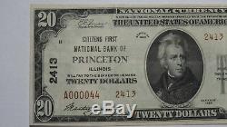 $20 1929 Princeton Illinois IL National Currency Bank Note Bill Ch. #2413 XF++