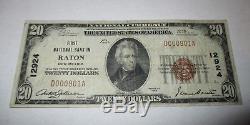 $20 1929 Raton New Mexico NM National Currency Bank Note Bill! Ch. #12924 VF