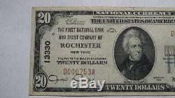 $20 1929 Rochester New York NY National Currency Bank Note Bill Ch #13330 VF+