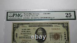 $20 1929 Rushville Indiana IN National Currency Bank Note Bill Ch #1869 VF25 PMG