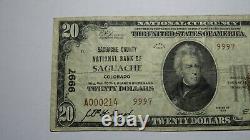 $20 1929 Saguache Colorado CO National Currency Bank Note Bill Ch. #9997 FINE