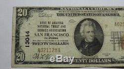 $20 1929 San Francisco California CA National Currency Bank Note Bill! #13044 VF