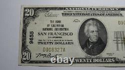 $20 1929 San Francisco California CA National Currency Bank Note Bill #9655 VF