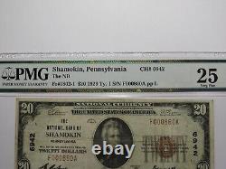 $20 1929 Shamokin Pennsylvania PA National Currency Bank Note Bill Ch #6942 VF25