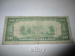 $20 1929 Sharon Springs New York NY National Currency Bank Note Bill #7512 FINE