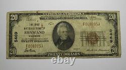$20 1929 Shawano Wisconsin WI National Currency Bank Note Bill Ch. #5469 RARE