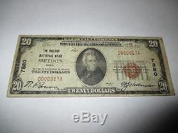 $20 1929 Sheldon Iowa IA National Currency Bank Note Bill #7880 FINE RARE