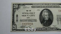$20 1929 Sioux City Iowa IA National Currency Bank Note Bill Ch. #10139 XF++