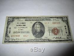 $20 1929 St. Charles Illinois IL National Currency Bank Note Bill #6219 VF Saint