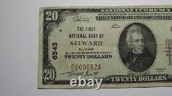 $20 1929 Steward Illinois IL National Currency Bank Note Bill Charter #6543 VF