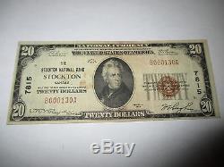 $20 1929 Stockton Kansas KS National Currency Bank Note Bill! Ch. #7815 VF RARE