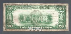 $20 1929 Suffolk Virginia VA National Currency #9733 Bank Note RADAR Bill