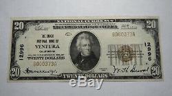$20 1929 Ventura California CA National Currency Bank Note Bill Ch. #12996 VF