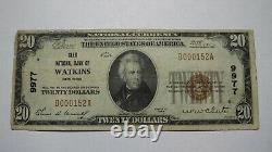 $20 1929 Watkins New York NY National Currency Bank Note Bill Ch #9977 RARE