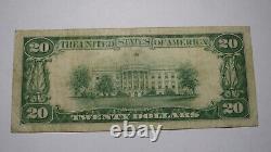 $20 1929 Watkins New York NY National Currency Bank Note Bill Ch. #9977 XF