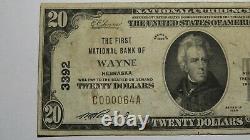 $20 1929 Wayne Nebraska NE National Currency Bank Note Bill Ch. #3392 RARE