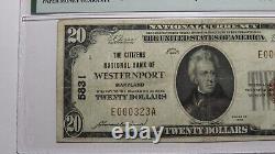 $20 1929 Westernport Maryland National Currency Bank Note Bill Ch #5831 VF30 PMG