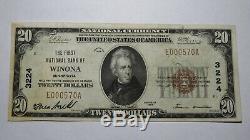 $20 1929 Winona Minnesota MN National Currency Bank Note Bill Ch. #3224 FINE