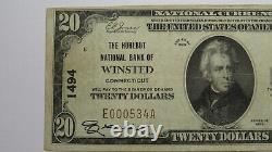 $20 1929 Winsted Connecticut CT National Currency Bank Note Bill! Ch. #1494 VF